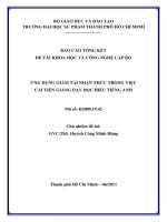 ứng dụng giảm tải nhận thức trong việc cải tiến giảng dạy đọc hiểu tiếng anh 