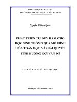phát triển tư duy hàm cho học sinh thông qua mô hình hóa toán học và giải quyết tình huống gợi vấn đề 