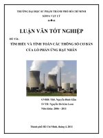 tìm hiểu và tính toán các thông số cơ bản của lò phản ứng hạt nhân 