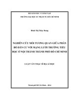 nghiên cứu mối tương quan giữa phân bố dân cư với mạng lưới trường tiểu học ở nội thành thành phố hồ chí minh 