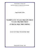 nghiên cứu về giá trị lớn nhất và giá trị nhỏ nhất ở trung học phổ thông 