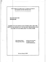 nghiên cứu xây dựng luận cứ khoa học cho việc tiếp tục ban hành các văn bản quy phạm pháp luật sau khi có luật khoa học và công nghệ 