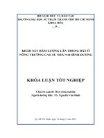 khảo sát hàm lượng lân trong đất ở nông trường cao su nhà nai bình dương