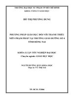 phương pháp giáo dục đối với thanh thiếu niên phạm pháp tại trường giáo dưỡng số 4 tỉnh đồng nai 