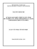 sử dụng bất biến tôpô tuyến tính để nghiên cứu tính chỉnh hình của hàm chỉnh hình theo từng biến 