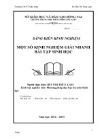 skkn một số KINH NGHIỆM GIẢI NHANH bài tập SINH học 