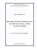 biện pháp giáo dục tính sáng tạo cho trẻ mẫu giáo 5 – 6 tuổi tại góc tạo hình 