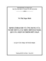 định lí brauer và ứng dụng của nó để mô tả các biểu diễn bất khả qui của một số nhóm hữu hạn 