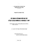 Xây dựng và sử dụng phiếu học tập để dạy tự học chương III, IV sinh học 11 THPT luận văn thạc sỹ sinh học 