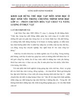 SKKN KHƠI gợi HỨNG THÚ học tập môn SINH học ở học SINH yếu TRONG CHƯƠNG TRÌNH SINH học lớp 11 – PHẦN CHUYỂN hóa vật CHẤ 