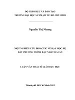 một nghiên cứu didactic về dạy học hệ bất phương trình bặc nhất hai ẩn 