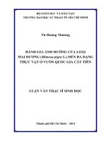 đánh giá ảnh hưởng của loài mai dương (mimosa pigra l ) đến đa dạng thực vật ở vườn quốc gia cát tiên 