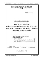 skkn rèn luyện kỹ năng lập bảng hệ thống hóa kiến thức cho học sinh trong dạy học phần tiến hóa  sinh lớp 12CB 