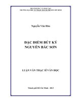 đặc điểm bút ký nguyễn bắc sơn 