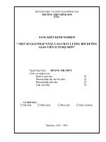 skkn một sồ GIẢI PHÁP NÂNG CAO CHẤT LƯỢNG bồi DƯỠNG GIÁO VIÊN ở tổ bộ môn 