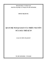 quan hệ ngoại giao của triều nguyễn nửa đầu thế kỉ 19 