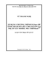 áp dụng chương trình egsnrc để tính tham số liều cho nguồn xạ trị áp sát model 9011 thinseedtm 