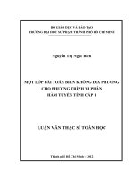 một lớp bài toán biên không địa phương cho phương trình vi phân hàm tuyến tính cấp 1 