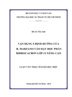 vận dụng 5 định hướng của r  marzano vào dạy học phần hiđrocacbon lớp 11 nâng cao 