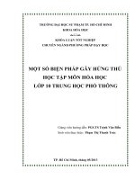 một số biện pháp gây hứng thú học tập môn hóa học lớp 10 trung học phổ thông 