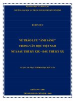 về trào lưu ánh sáng trong văn học việt nam nửa sau thế kỷ xix – đầu thế kỷ xx 
