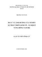 di cư và ảnh hưởng của nó đến sự phát triển kinh tế   xã hội ở vùng đông nam bộ
