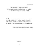 Nghiên cứu xây dựng phương pháp đánh giá sự phát triển khoa học công nghệ của ngành công nghiệp điện tử việt nam 