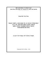 nhận thức, thái độ về an toàn tình dục của nữ thanh niên công nhân khu công nghiệp sóng thần tỉnh bình dương 
