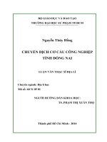 chuyển dịch cơ cấu công nghiệp tỉnh đồng nai 