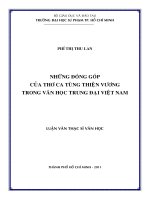 những đóng góp của thơ ca tùng thiện vương trong văn học trung đại việt nam 