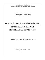 thiết kế tài liệu hướng dẫn học sinh chuẩn bị bài mới môn hóa học lớp 10 thpt 