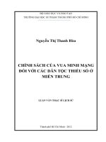 chính sách của vua minh mạng đối với các dân tộc thiểu số ở miền trung 