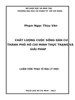 chất lượng cuộc sống dân cư thành phố hồ chí minh thực trạng và giải pháp 