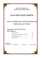 skkn NÂNG CAO HIỆU QUẢ GIẢNG dạy BẰNG hệ THỐNG bài tập về NHÀ 