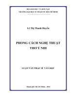 phong cách nghệ thuật thơ ý nhi 