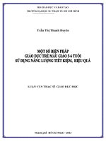 Một số biện pháp giáo dục trẻ mẫu giáo 5, 6 tuổi sử dụng năng lượng tiết kiệm, hiệu quả