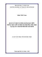 Quản lý chất lượng giảng dạy môn tiếng việt lớp 5 ở một số trường tiểu học tại quận 6 thành phố hồ chí minh 