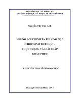 những lỗi chính tả thường gặp ở học sinh tiểu học – thực trạng và giải pháp khắc phục 