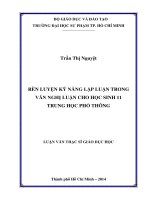 rèn luyện kỹ năng lập luận trong văn nghị luận cho học sinh 11 trung học phổ thông 