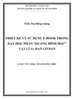 thiết kế và sử dụng e book trong dạy học phần “quang hình học” vật lí 11, ban cơ bản 