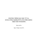 chương trình dạy học từ xa dùng công nghệ http live streaming trên nền windows