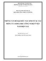 những vấn đề đạo đức nảy sinh từ sự tác động của khoa học công nghệ ở việt nam hiện nay 