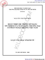 Hoàn thiện hệ thống xếp hạng tín nhiệm của NHTM cổ phần ngoại thương việt nam 