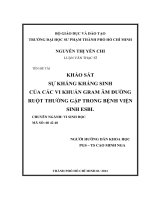 khảo sát sự kháng kháng sinh của các vi khuẩn gram âm đường ruột thường gặp trong bệnh viện sinh esbl 