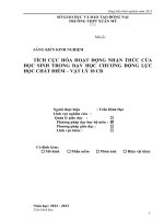 skkn TÍCH cực hóa HOẠT ĐỘNG NHẬN THỨC của học SINH TRONG dạy học CHƯƠNG ĐỘNG lực học CHẤT điểm – vật lý 10 CB 