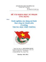 skkn kinh  nghiệm xây dựng mô hình ban công tác thanh niên ở trường TRUNG học PHỔ THÔNG 