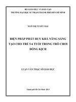 biện pháp phát huy khả năng sáng tạo cho trẻ 5 6 tuổi trong trò chơi đóng kịch 