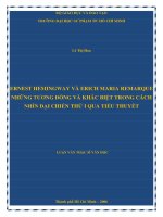 ernest hemingway và erich maria remarque những tương đồng và khác biệt trong cách nhìn đại chiến thứ i qua tiểu thuyết 