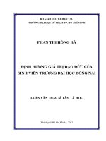 định hướng giá trị đạo đức của sinh viên trường đại học đồng nai
