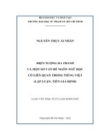 hiện tượng đa thanh và một số vấn đề ngôn ngữ học có liên quan trong tiếng việt (lập luận, tiền giả định) 